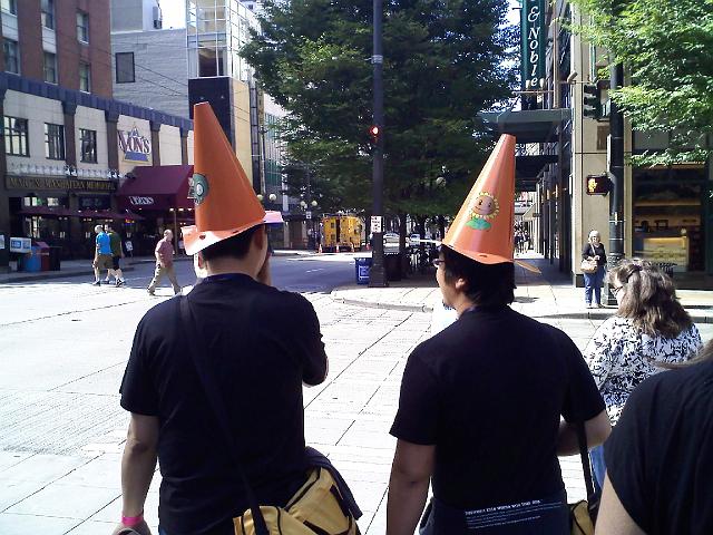 0903001136.jpg - Gamers with cones for hats