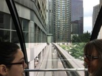 On the monorail with Josephine and Petra B.