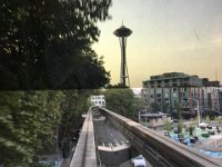 Monorail view with split lighting