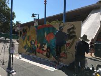 Bumbershoot Day 2 - Working on the mural