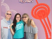 Bumbershoot Day 2 - Space Needle made of Red Vines, with me, Josephine, and Petra B : Steven Reule